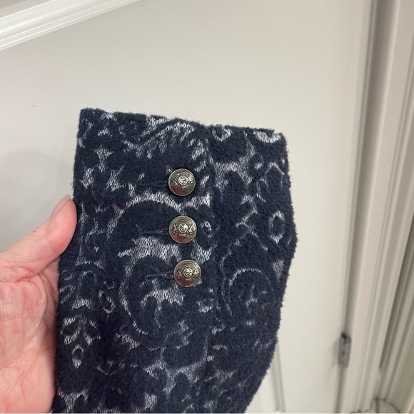 Cabi Wool Blend Paisley Black Navy Floral Jacquard Tapestry Blazer Jacket Velvet - Picture 6 of 16